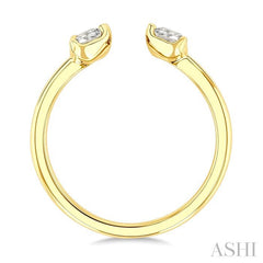 1/2 Ctw Split Triple Heart Diamond Open Fashion Ring in 14K Yellow Gold