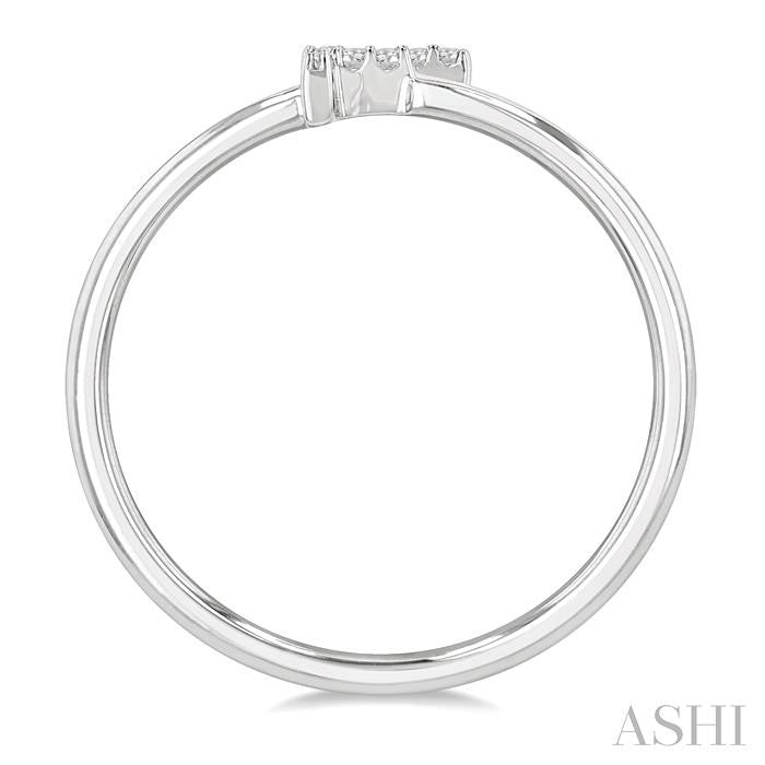 1/20 Ctw Initial 'F' Round Cut Diamond Fashion Ring in 10K White Gold