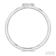 1/20 Ctw Initial 'F' Round Cut Diamond Fashion Ring in 10K White Gold