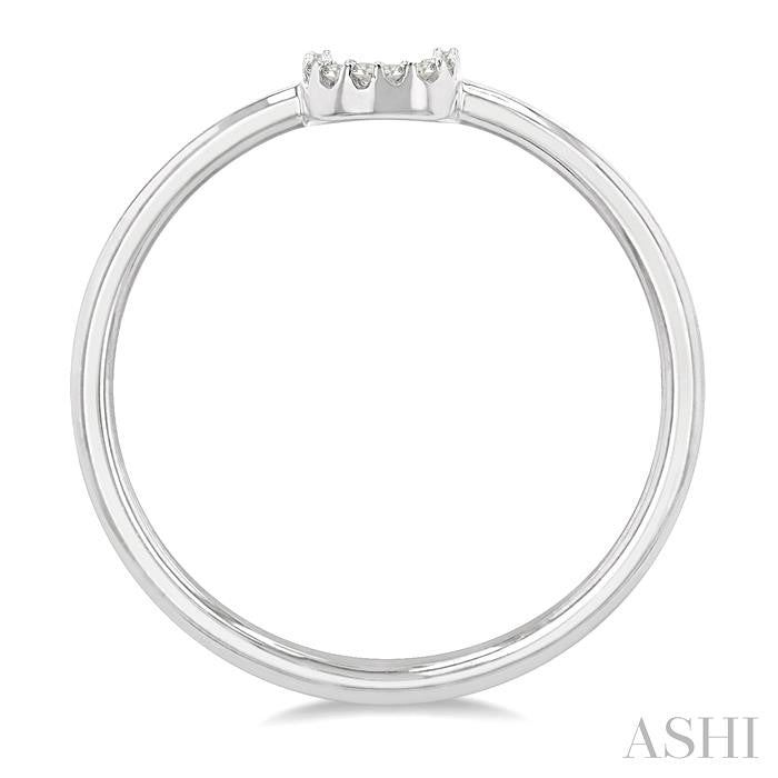 1/20 Ctw Initial 'U' Round Cut Diamond Fashion Ring in 10K White Gold