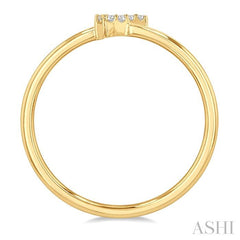 1/20 Ctw Initial 'F' Round Cut Diamond Fashion Ring in 10K Yellow Gold