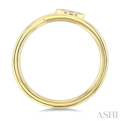 1/6 Ctw Bypass Bezel Set Marquise Cut Diamond Open Fashion Ring in 14K Yellow Gold