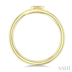 1/6 Ctw Bypass Bezel Set Octagon Cut Diamond Open Fashion Ring in 14K Yellow Gold