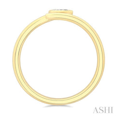 1/6 Ctw Bypass Bezel Set Pear Cut Diamond Open Fashion Ring in 14K Yellow Gold