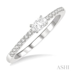1/3 Ctw Oval Cut & Round Cut Diamond East West Ring in 14K White Gold