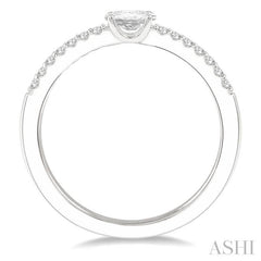 1/3 Ctw Oval Cut & Round Cut Diamond East West Ring in 14K White Gold