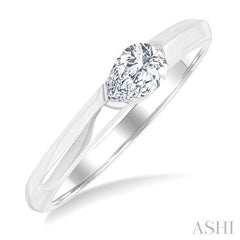 1/3 Ctw East-West Set Pear Cut Diamond Fashion Ring in 14K White Gold