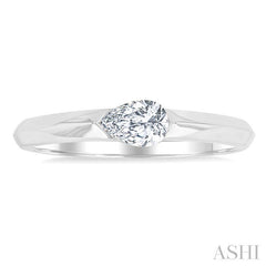 1/3 Ctw East-West Set Pear Cut Diamond Fashion Ring in 14K White Gold