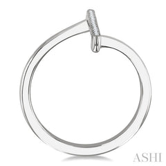 1/10 Ctw Wide Bypass Bar Intersection Round Cut Diamond Lightweight Fashion Ring in 10K White Gold