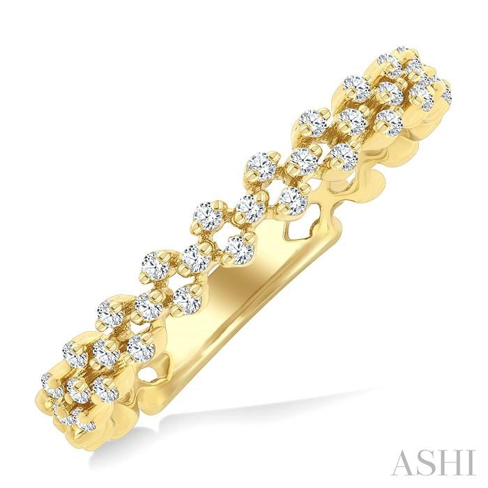 1/5 Ctw Circular Link Round Cut Diamond Fashion Band in 10K Yellow Gold