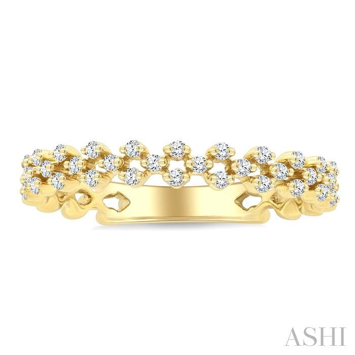 1/5 Ctw Circular Link Round Cut Diamond Fashion Band in 10K Yellow Gold
