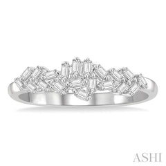 1/4 Ctw Scatter Baguette Cut Diamond Fashion Ring in 14K White Gold
