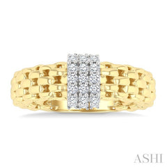 1/3 Ctw Bold Chunky Cable Chain Inspired Round Cut Diamond Fashion Ring in 14K Yellow Gold