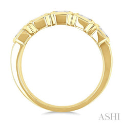 2 Ctw Bezel Set 5-Stone Emerald Cut Diamond Fashion Band in 14K Yellow Gold