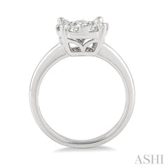 3/4 Ctw Lovebright Round Cut Diamond Ring in 14K White Gold