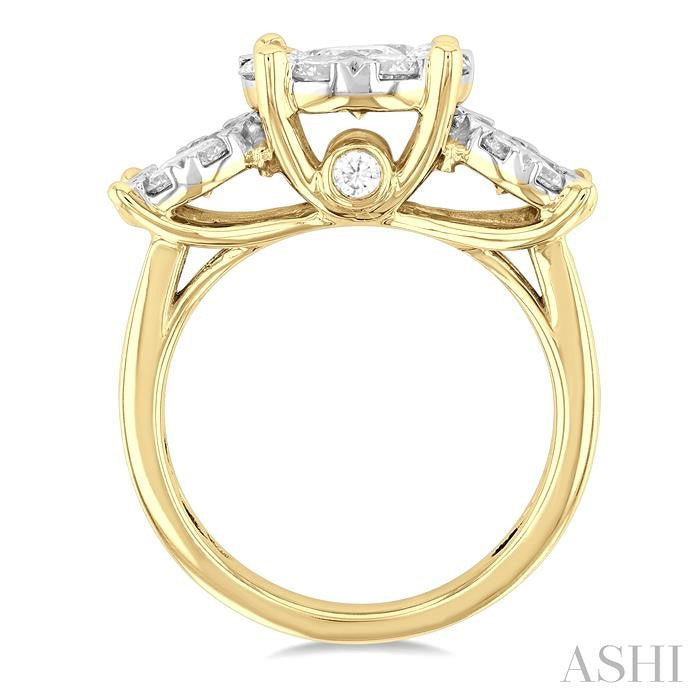 2 1/2 Ctw Lovebright Round Cut Diamond Ring in 14K Yellow and White Gold