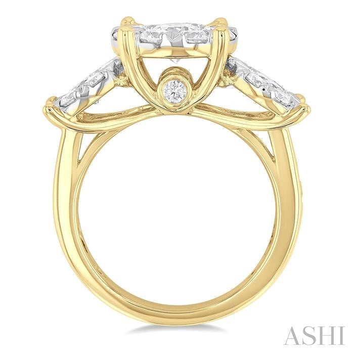 3 Ctw Lovebright Round Cut Diamond Ring in 14K Yellow and White Gold