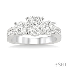 3/4 Ctw Lovebright Round Cut Diamond Ring in 14K White Gold