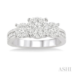 3/4 Ctw Lovebright Round Cut Diamond Ring in 14K White Gold