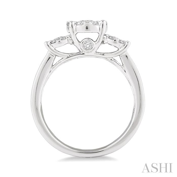 1/2 Ctw Lovebright Round Cut Diamond Ring in 14K White Gold