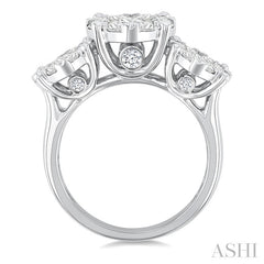 2 1/2 Ctw Lovebright Round Cut Diamond Ring in 14K White Gold