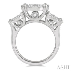 3 Ctw Lovebright Round Cut Diamond Ring in 14K White Gold