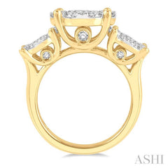 3 Ctw Lovebright Round Cut Diamond Ring in 14K Yellow and White Gold