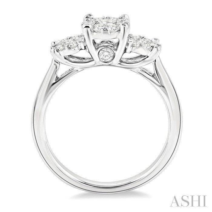 1/2 Ctw Lovebright Round Cut Diamond Ring in 14K White Gold