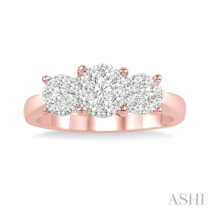 1/2 Ctw Lovebright Round Cut Diamond Ring in 14K Rose and White Gold