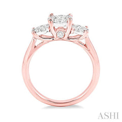 1/2 Ctw Lovebright Round Cut Diamond Ring in 14K Rose and White Gold