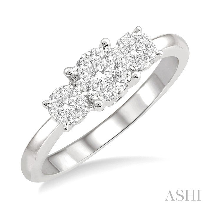 1/3 Ctw Lovebright Round Cut Diamond Ring in 14K White Gold