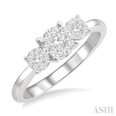 1/3 Ctw Lovebright Round Cut Diamond Ring in 14K White Gold