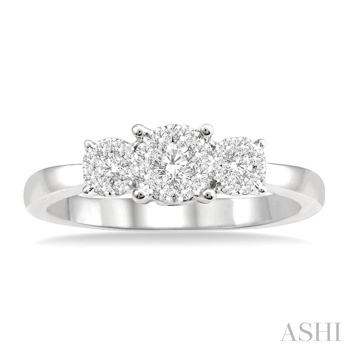 1/3 Ctw Lovebright Round Cut Diamond Ring in 14K White Gold