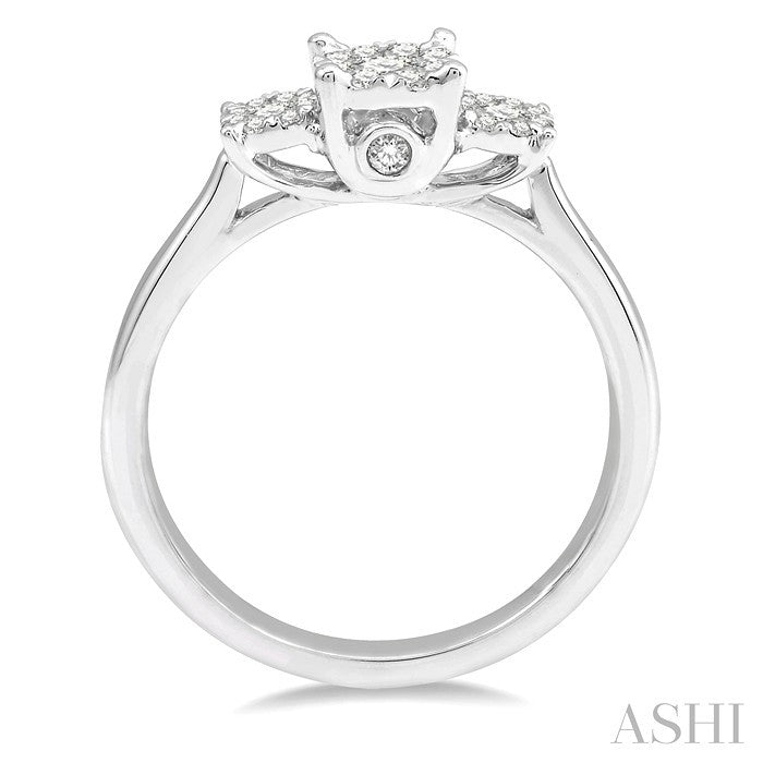 1/3 Ctw Lovebright Round Cut Diamond Ring in 14K White Gold