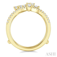 3/4 Ctw Mixed Diamond Cut Fashion Open Ring in 14K Yellow Gold
