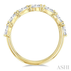1 Ctw East-West Pear Shape Diamond Fashion Band in 14K Yellow Gold