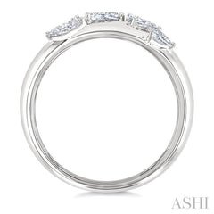 1/2 Ctw 5-Stone Pear and Marquise Cut Diamond Fashion Bold Band in 14K White Gold