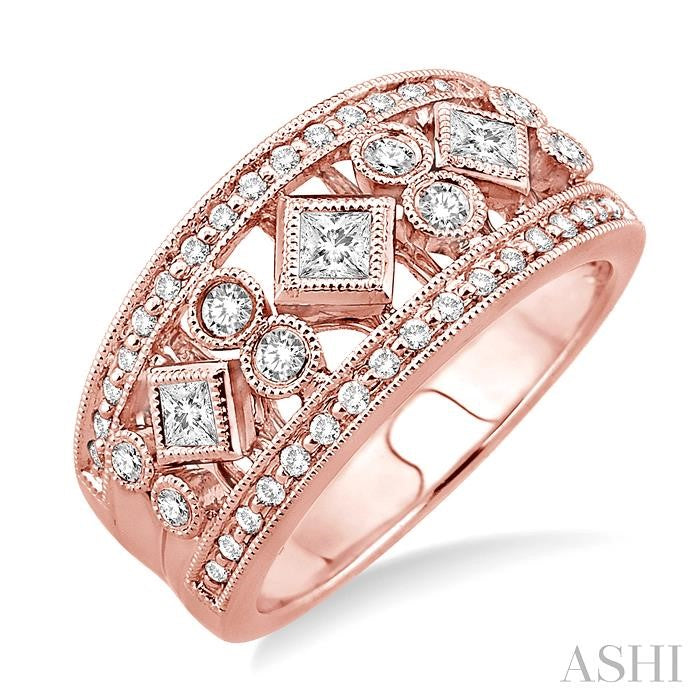 5/8 Ctw Diamond Fashion Ring in 14K Rose Gold