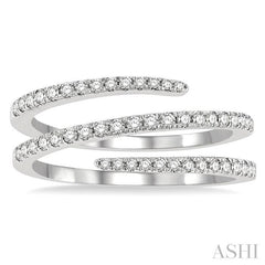 3/8 Ctw Open-End Round Cut Diamond Fashion Ring in 14K White Gold