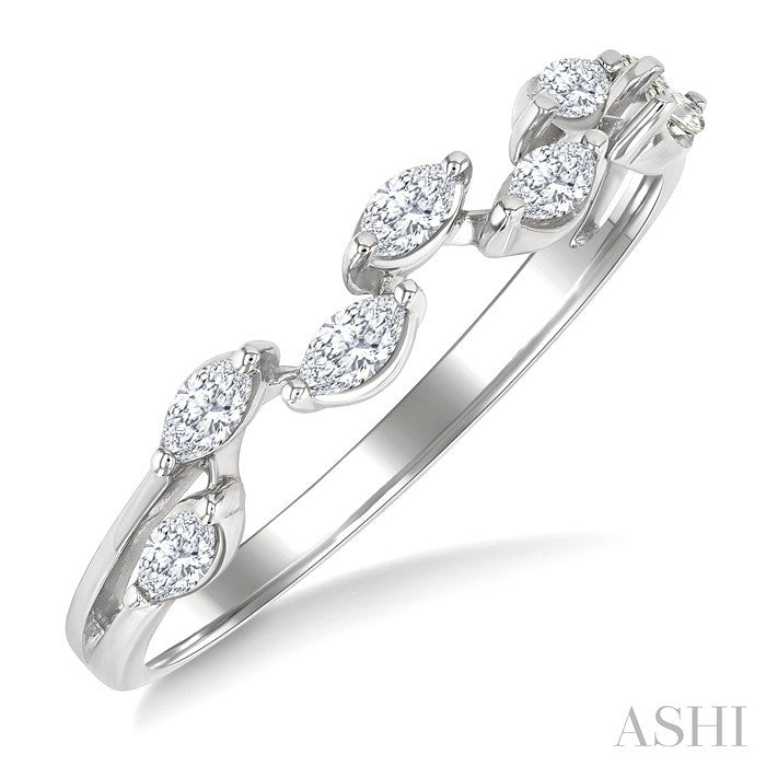 1/3 Ctw Zig-Zag Scatter Marquise Cut Diamond Fashion Band in 14K White Gold