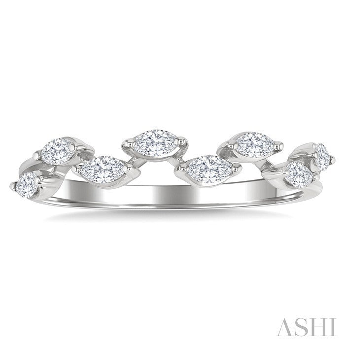 1/3 Ctw Zig-Zag Scatter Marquise Cut Diamond Fashion Band in 14K White Gold