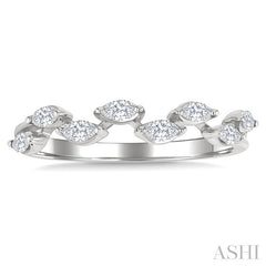 1/3 Ctw Zig-Zag Scatter Marquise Cut Diamond Fashion Band in 14K White Gold