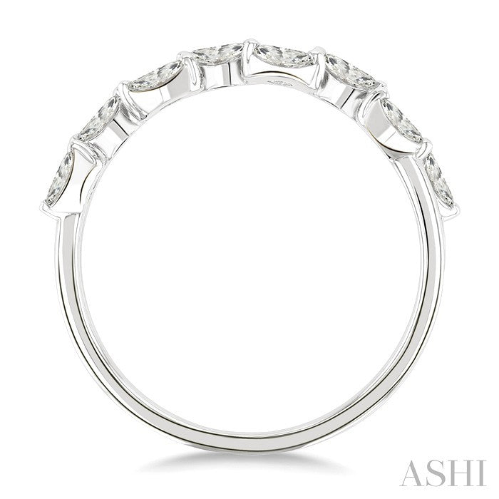 1/3 Ctw Zig-Zag Scatter Marquise Cut Diamond Fashion Band in 14K White Gold