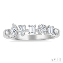 5/8 Ctw Mixed Cut Diamond Fashion Band in 14K White Gold