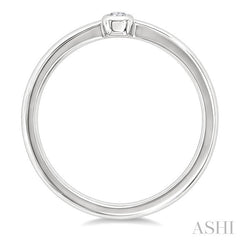1/5 Ctw Bezel Set Octagon Cut Diamond Fashion Ring in 14K White Gold
