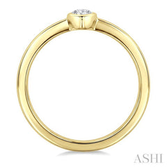 1/5 Ctw Bezel Set Heart Cut Diamond Fashion Ring in 14K Yellow Gold