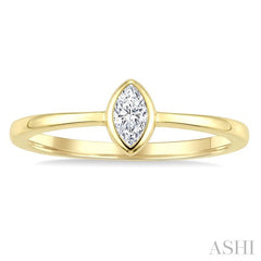 1/5 Ctw Bezel Set Marquise Cut Diamond Fashion Ring in 14K Yellow Gold