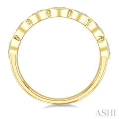 3/4 Ctw East-West Set Pear Cut Bezel Diamond Stackable Fashion Band in 14K Yellow Gold