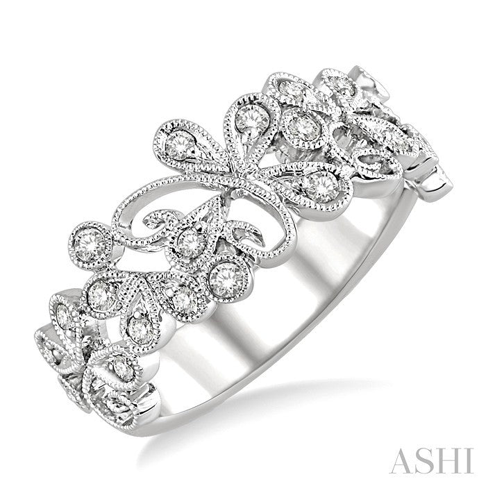 1/3 Ctw Round Cut Diamond Fashion Band in 14K White Gold