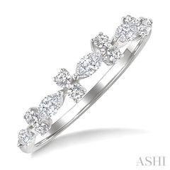 1/2 Ctw Scatter Marquise and Round Cut Diamond Fashion Band in 14K White Gold